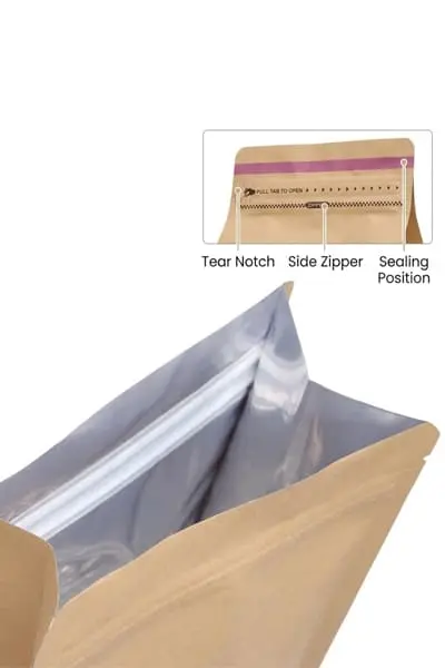 Resealable Zipper on Coffee Bag