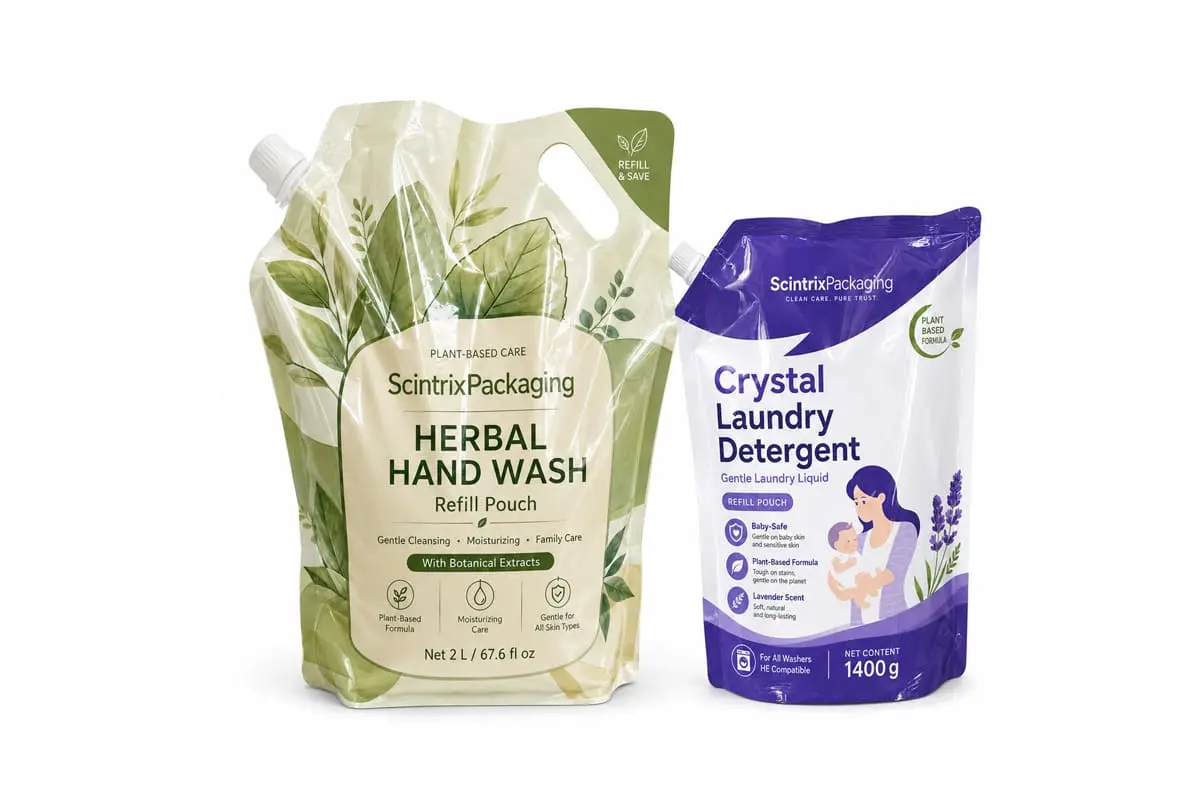 Liquid soap refill pouch