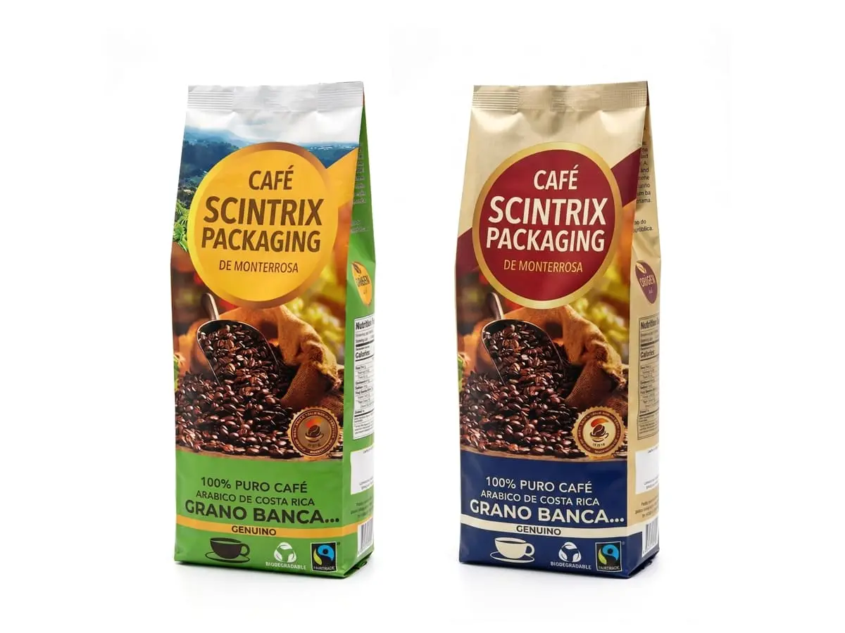 Custom Printed Flat Bottom Coffee Pouch