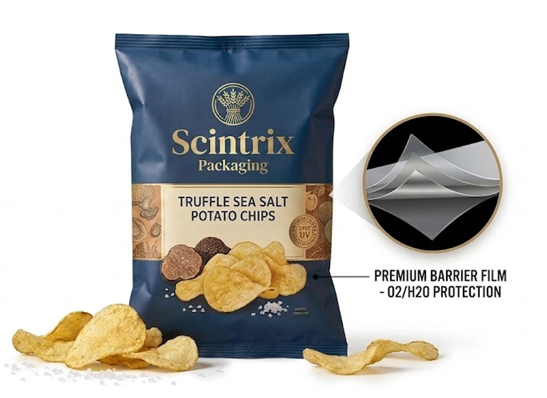 High barrier snack packaging preserving freshness