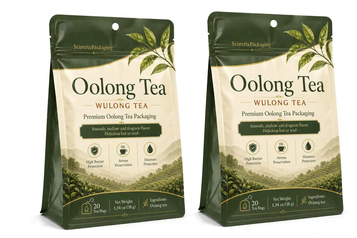 Black tea flat bottom bag