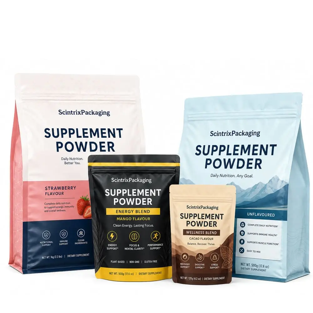 Supplement powder flat bottom bag