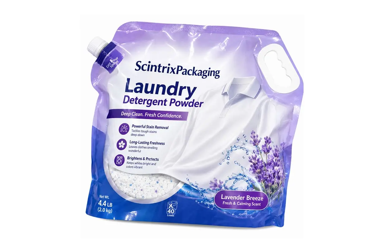 Washing powder packaging flat bottom bags