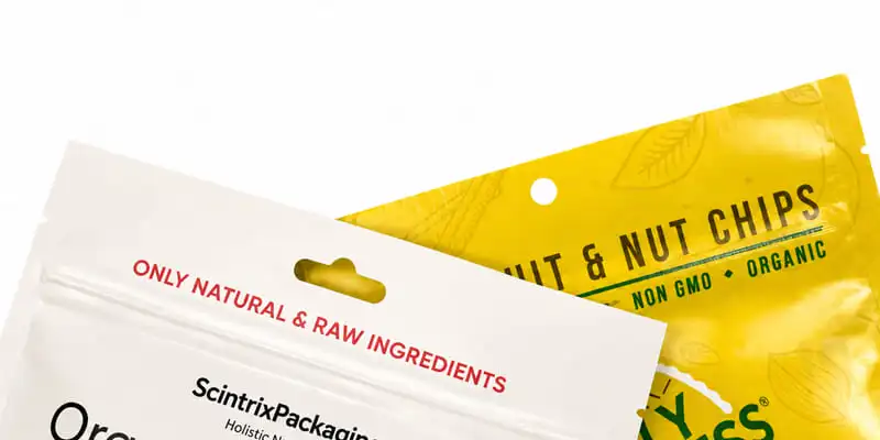 Hang hole on a retail snack pouch
