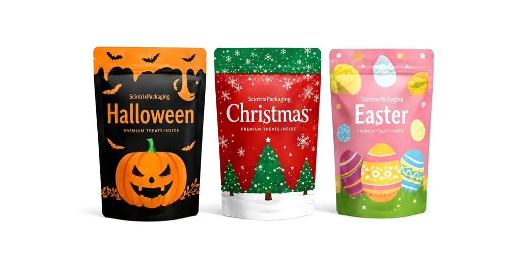 Seasonal holiday candy packaging designs