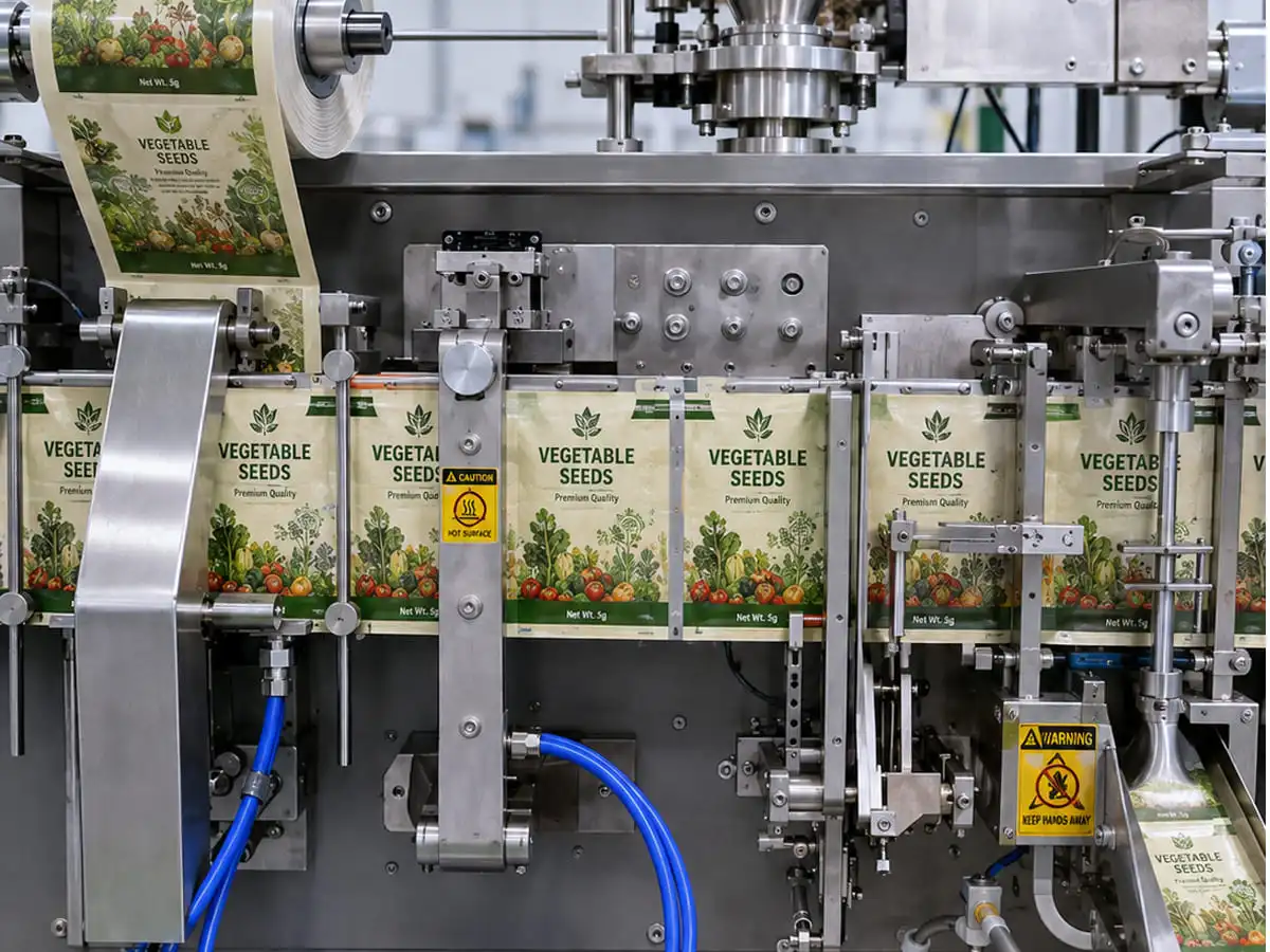 Roll stock film prepared for automatic seed filling machine