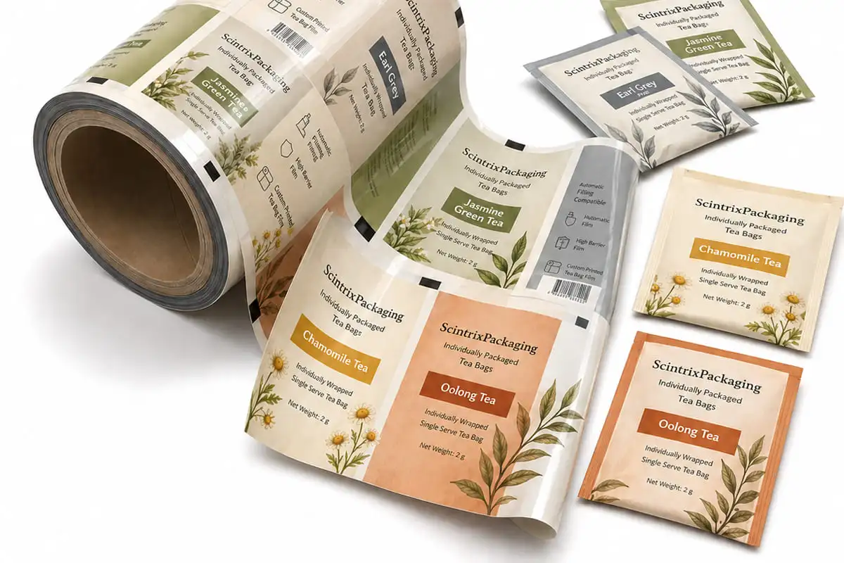 Private label tea sachets and roll film