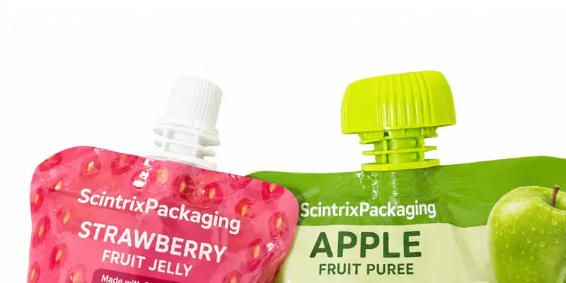 Spout feature on liquid flexible packaging