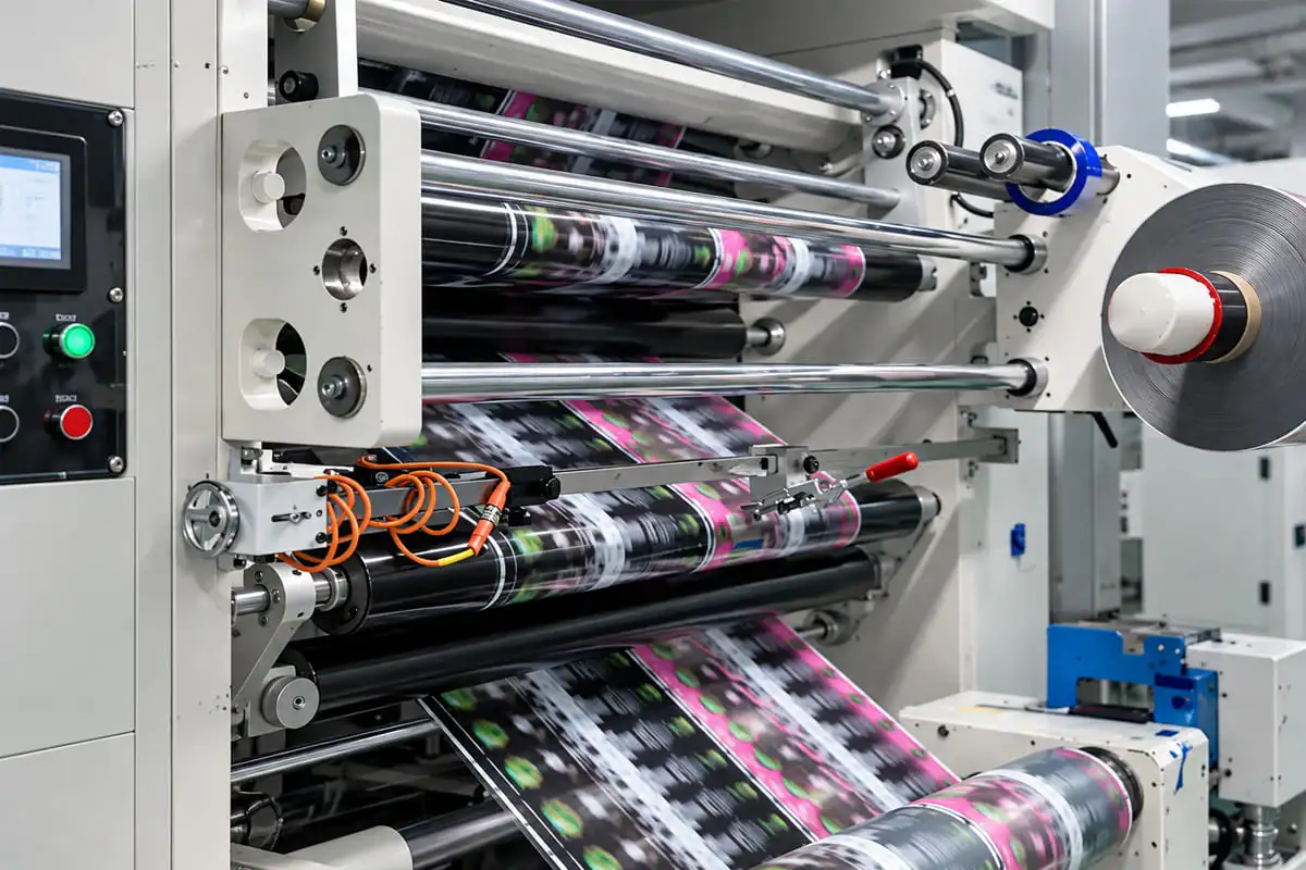 Factory production line for coffee pouches