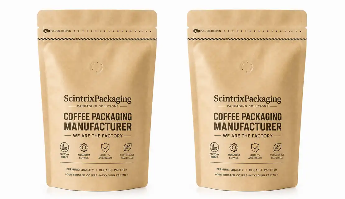 Kraft Coffee Stand Up Pouches
