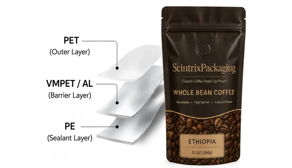 Barrier film layer protection for coffee