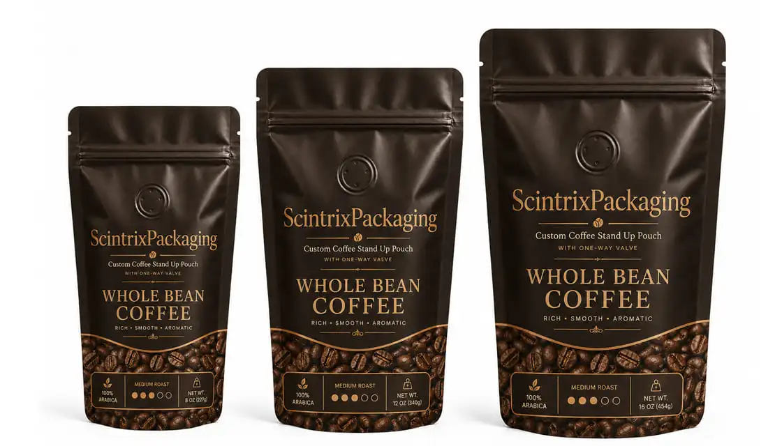 Retail Coffee Stand Up Pouches